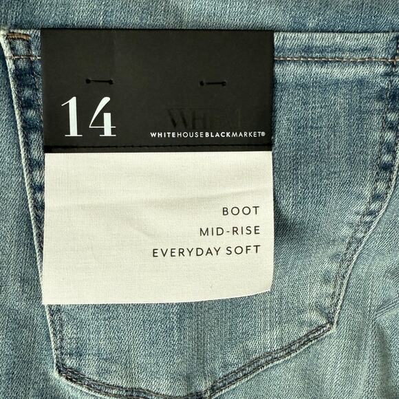 White House Black Market Plus Mid-Rise Everyday Soft Bootcut Jeans Blue Size 14 - Picture 9 of 14